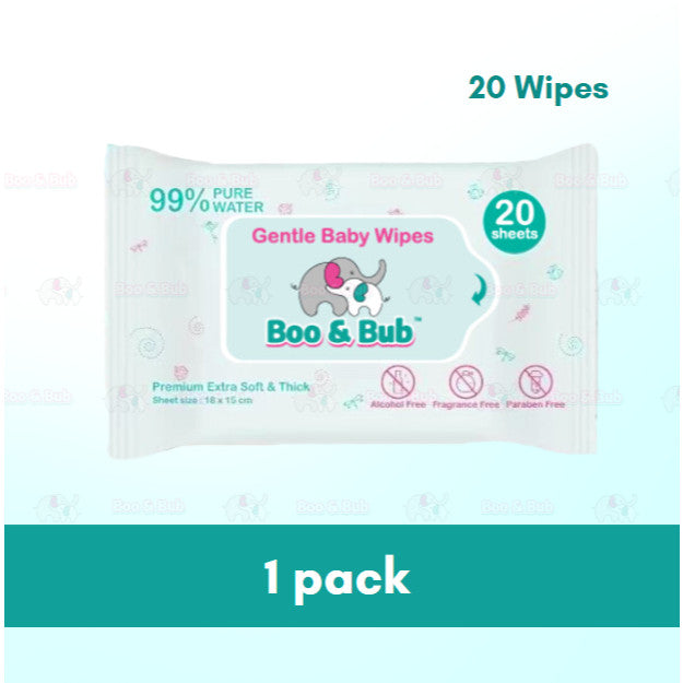 Boo&Bub 80pcs Non alcohol BABY WIPES Wet Tissue Baby wet wipe multipurpose tisu basah baby tissue basah wet tisu 婴儿湿纸巾 - Boo & Bub