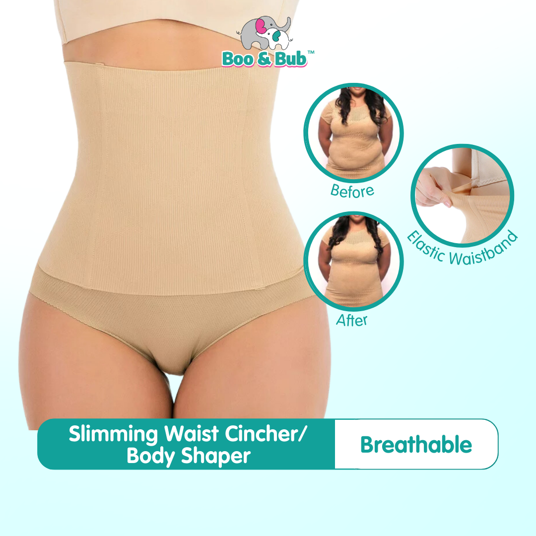 Boo&Bub Seamless Waist Slimming Cincher | Weight Loss Tummy Tummy Tuck Belt Control Body Shaper Corset - Boo & Bub