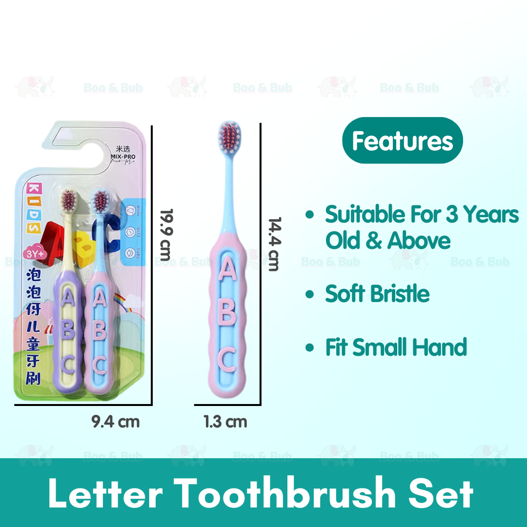 Cartoon Kid Toothbrush | Baby Cleaning Teether Dental Oral Hygiene Care Anti Slide Handle Tooth Brush - Boo & Bub