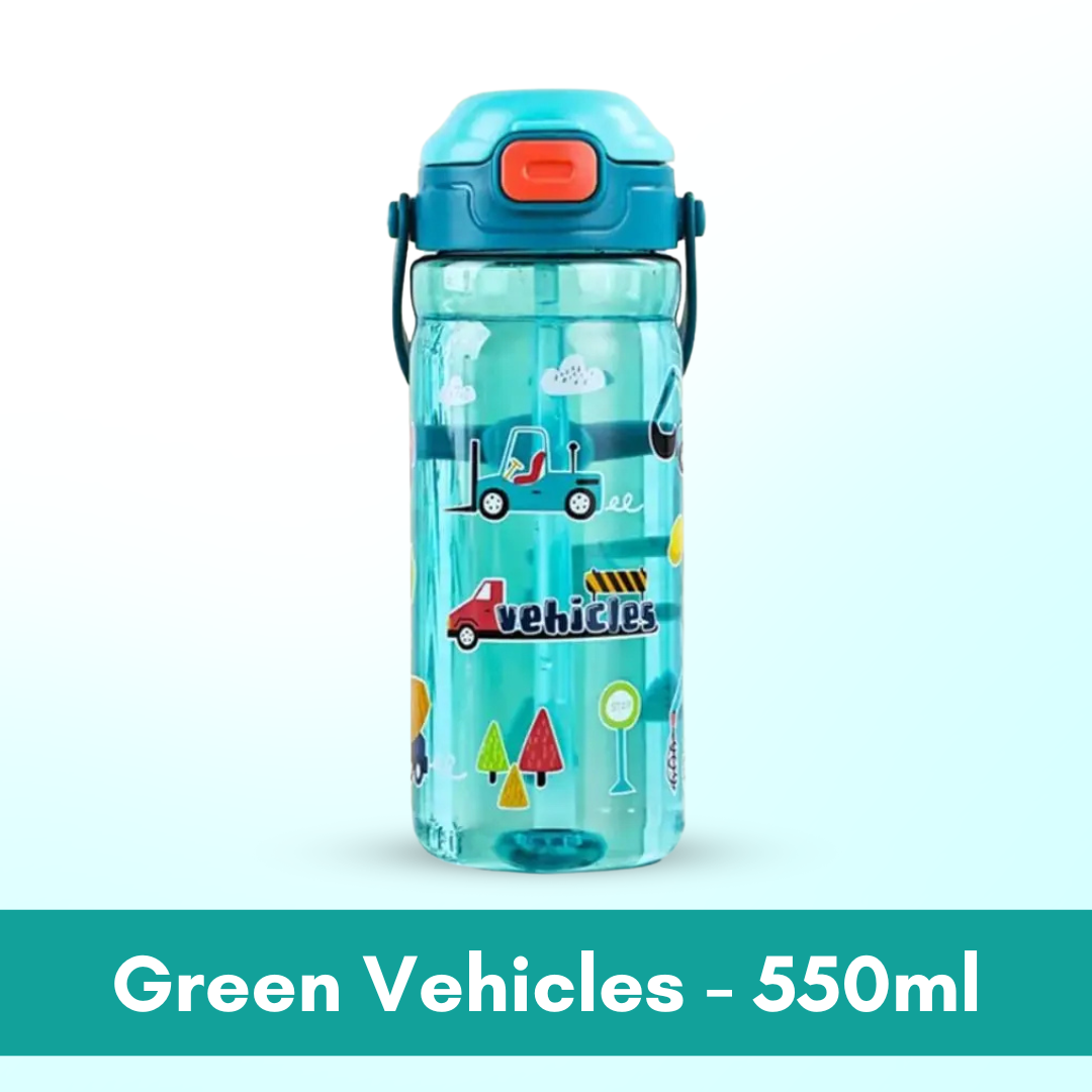 Kids Water Bottle BPA FREE 480ml with Drinking Straw Water Tumbler |  Leakproof Water Bottles Outdoor School - Boo & Bub