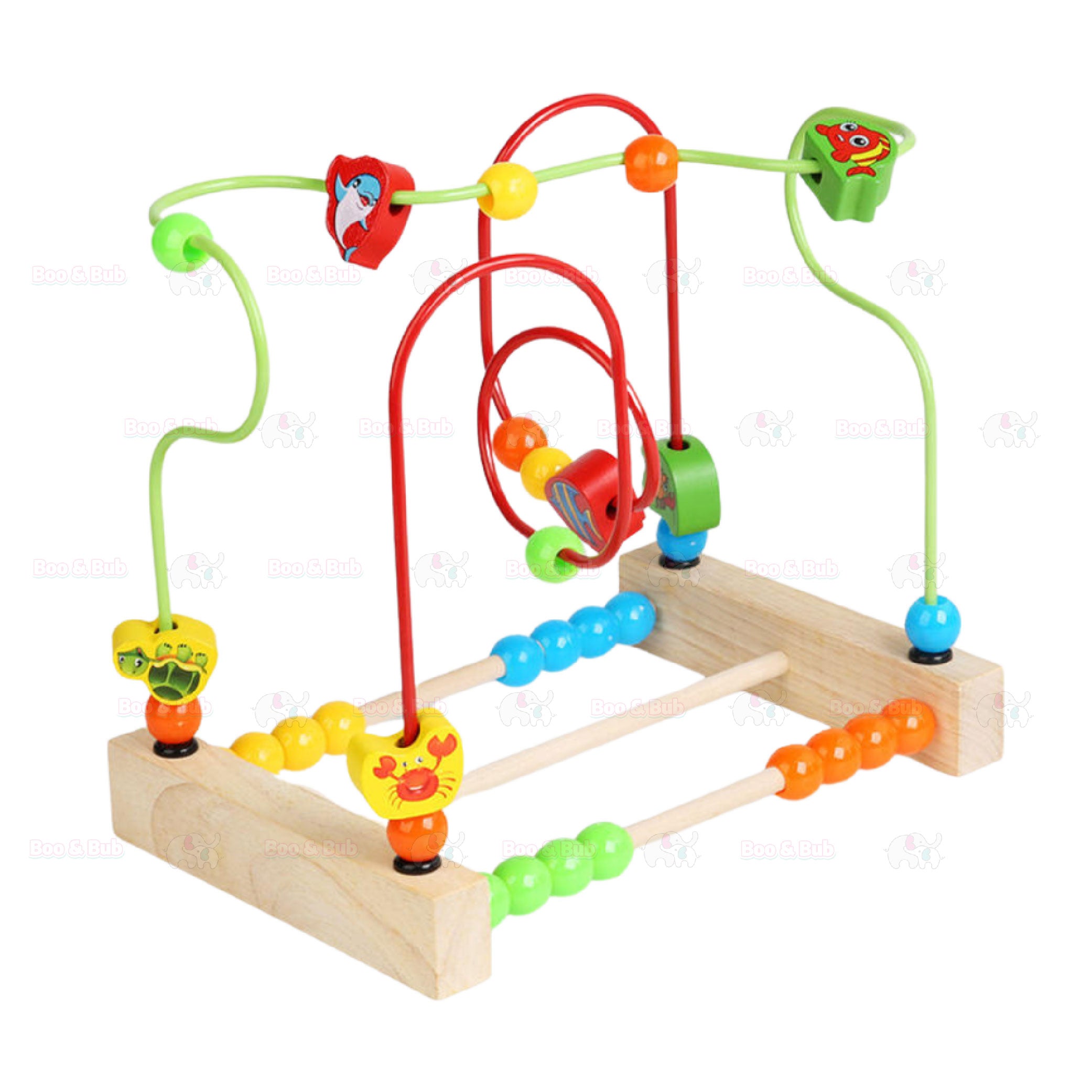 Wooden Roller Coaster Bead Maze | Toddler Baby Early Learning Educational Montessori Puzzle Math Toy - Boo & Bub