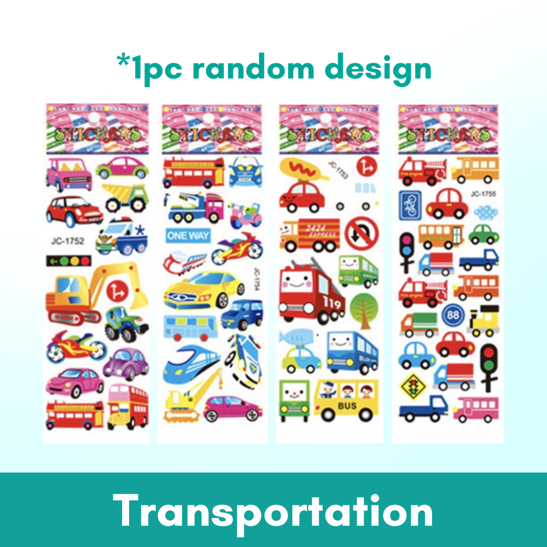 1pc 3D Cartoon Bubble Sticker for Kids (Stiker Kanak Kanak) - Boo & Bub
