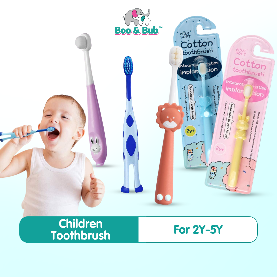 Cartoon Kid Toothbrush | Baby Cleaning Teether Dental Oral Hygiene Care Anti Slide Handle Tooth Brush - Boo & Bub