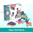 Baby 3D Soft Plastic Big Size Building Blocks | DIY Compatible Rubber Brick Early Educational Teethers Bricks - Boo & Bub
