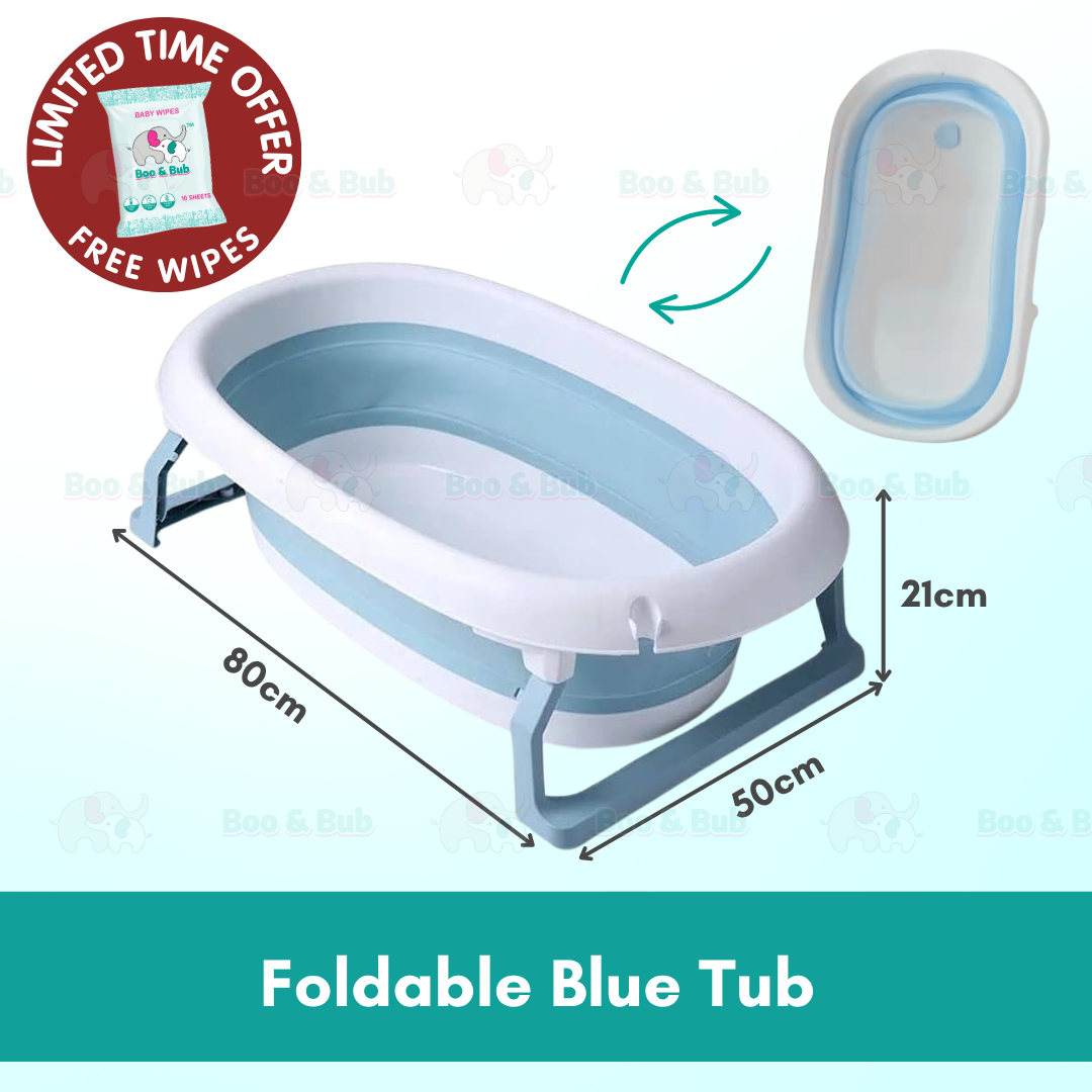 Baby Foldable Bath Tub | Non-Slip Thermometer Bathtub Baby Swim Tubs Bath Body Wash Portable Safe Kid - Boo & Bub