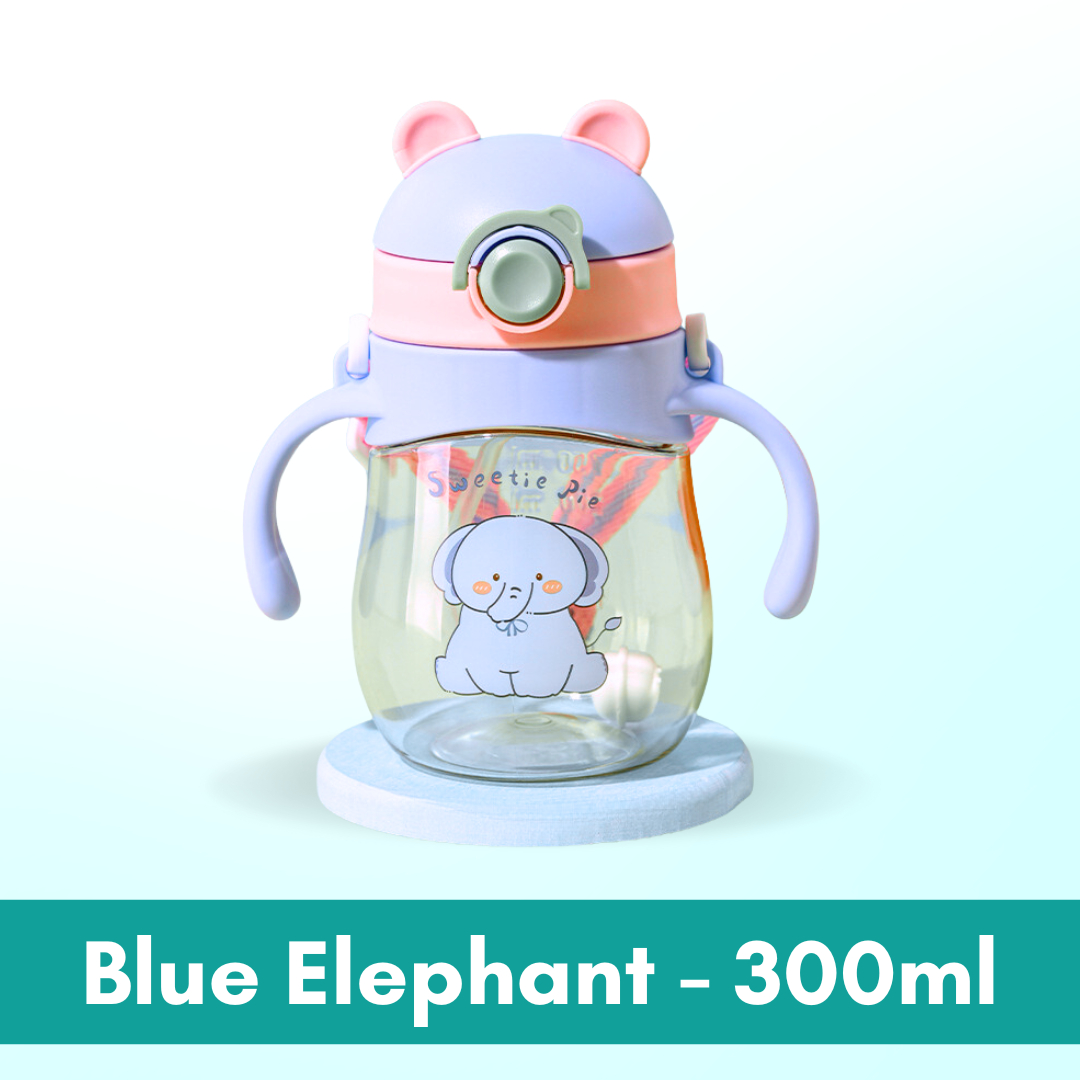 Kids Water Bottle BPA FREE 480ml with Drinking Straw Water Tumbler |  Leakproof Water Bottles Outdoor School - Boo & Bub