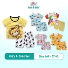 2PCS Kids Short Sleeve T-Shirt Shorts Set | Baju Budak Fashion | Boys Girls Children Clothing Summer Wear - Boo & Bub