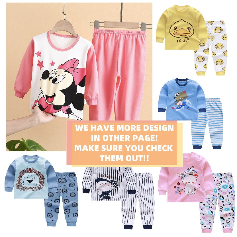 🇲🇾HOT🇲🇾Kids Pyjamas Set | Cartoon Cute Children Sleepwear | Cotton Soft Baby Nightwear Clothes Pajamas | Baju Tidur Buda - Boo & Bub