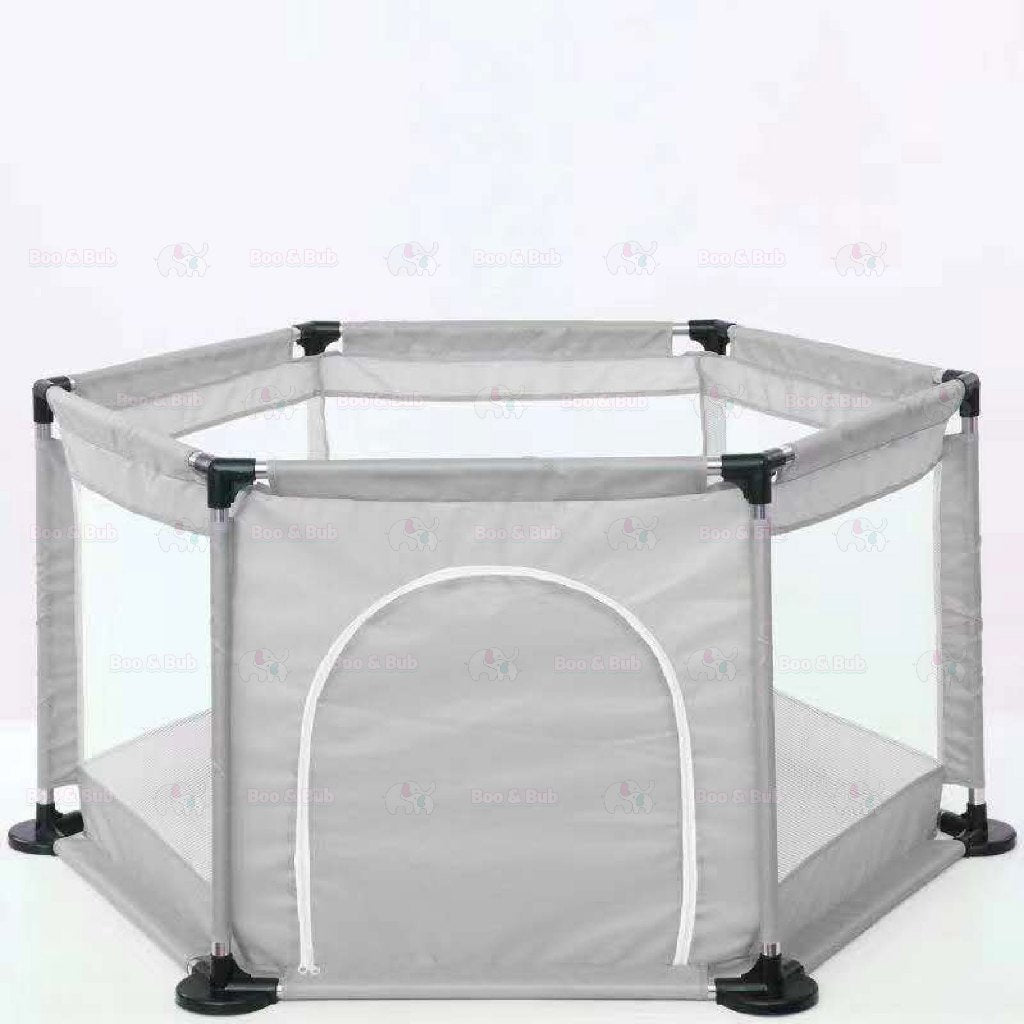 Boo&Bub Foldable Hexagon Playpen Playground Kids Indoor Baby Play Fence Kids Safety Play Yard Pagar Kanak Mainan Playpen - Boo & Bub