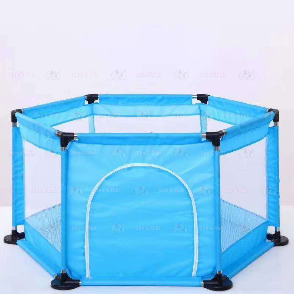 Boo&Bub Foldable Hexagon Playpen Playground Kids Indoor Baby Play Fence Kids Safety Play Yard Pagar Kanak Mainan Playpen - Boo & Bub