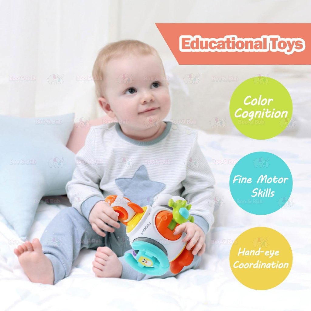 Boo&Bub 6-in-1 Montessori Toys Toddler Busy Cube Early Education Sensory Toys for Babies - Boo & Bub