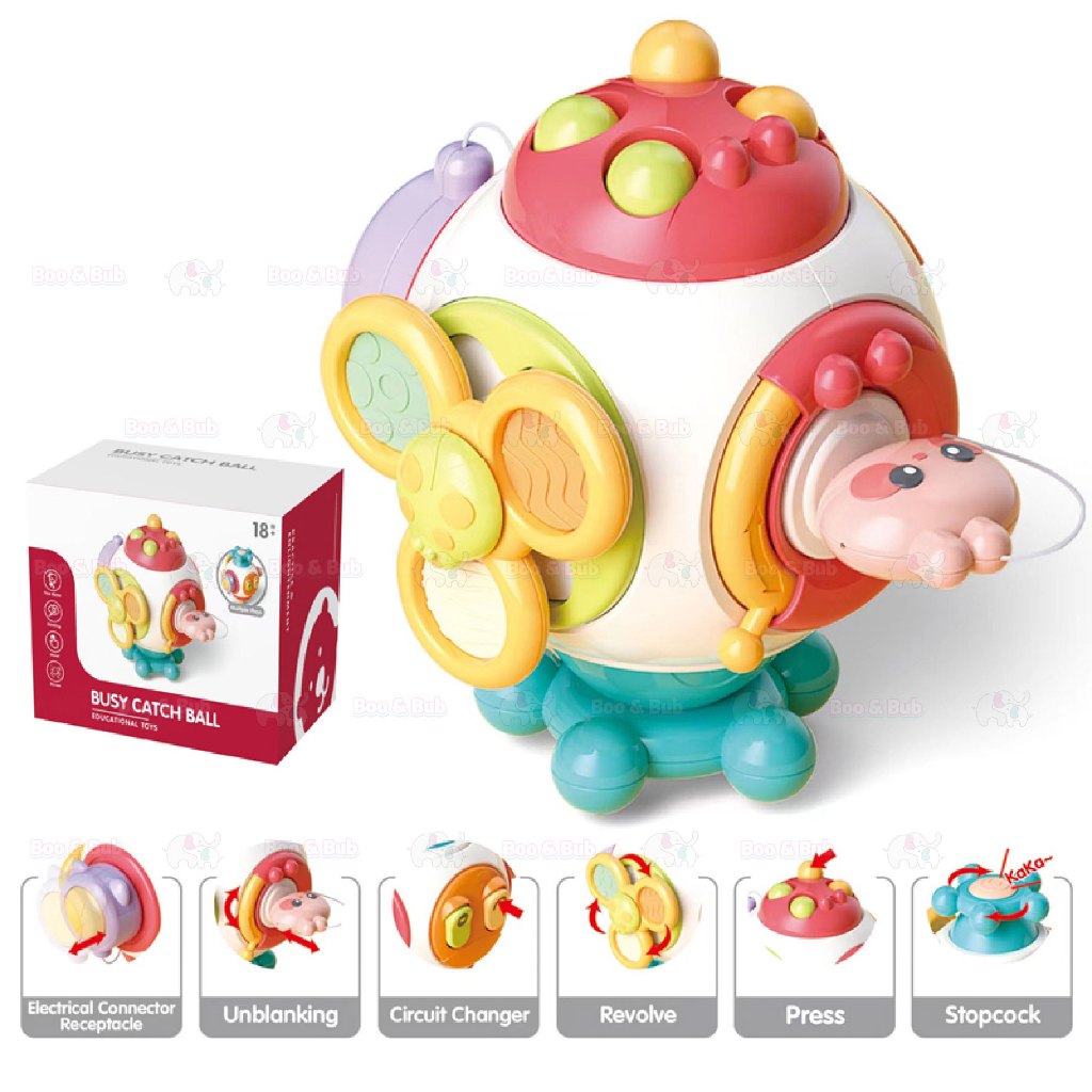 Boo&Bub 6-in-1 Montessori Toys Toddler Busy Cube Early Education Sensory Toys for Babies - Boo & Bub