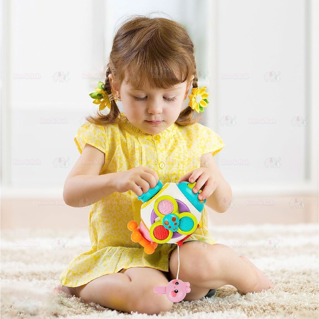 Boo&Bub 6-in-1 Montessori Toys Toddler Busy Cube Early Education Sensory Toys for Babies - Boo & Bub