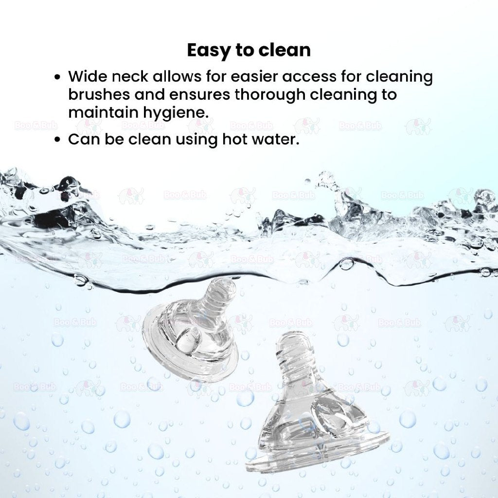 Boo&Bub Peristaltic Teat Silicone Gel Wide Mouth Thick Baby Infant Kids Teether Care Milk Feeding Bottle Pacifier Teat - Boo & Bub