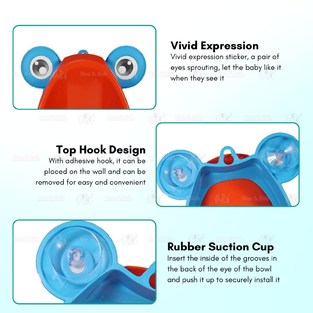 Boo&Bub Frog Baby Potty Boy Training Urinal Stand Potty Toddler Toilet Trainer - Boo & Bub