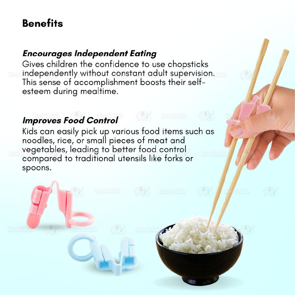 Boo&Bub Reusable Chopstick Holder | Helpers Trainer Hinge Practice Connector for Training Chopsticks - Boo & Bub