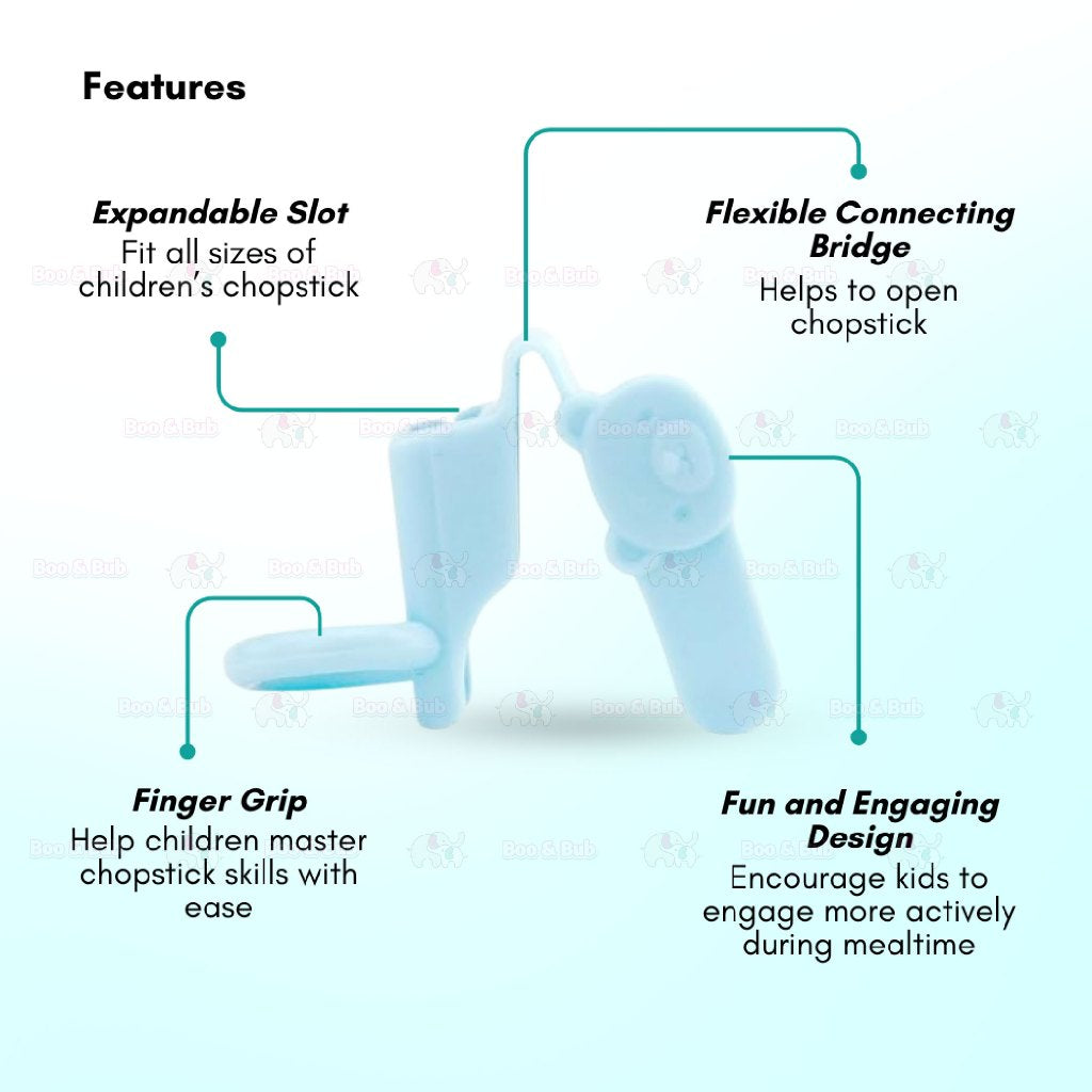 Boo&Bub Reusable Chopstick Holder | Helpers Trainer Hinge Practice Connector for Training Chopsticks - Boo & Bub