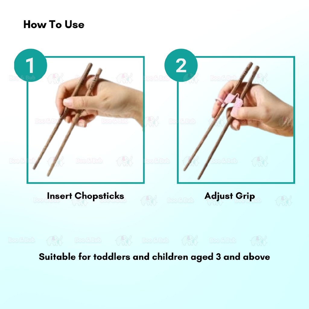 Boo&Bub Reusable Chopstick Holder | Helpers Trainer Hinge Practice Connector for Training Chopsticks - Boo & Bub
