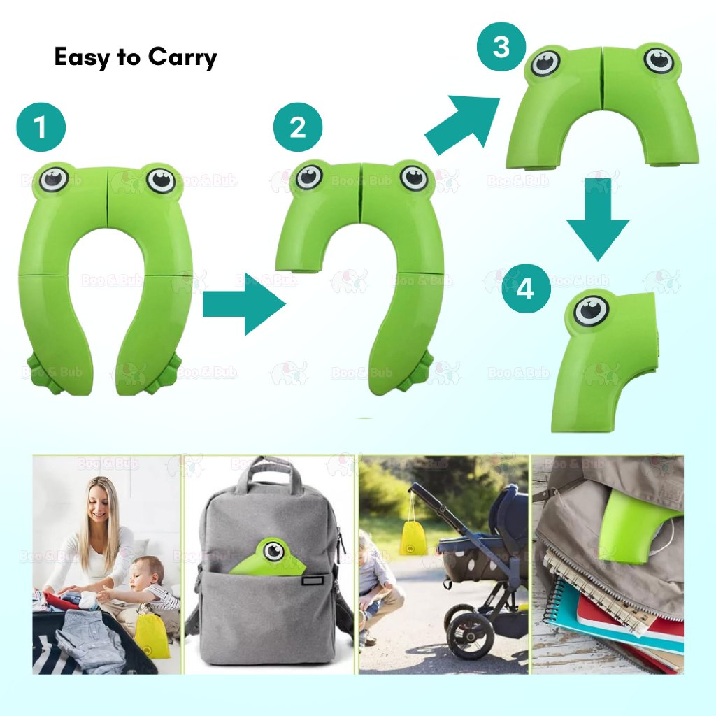 Boo&Bub Foldable Baby Toilet Seat Cover Kids Portable Cute Cartoon Potty Training Toilet Cushion - Boo & Bub