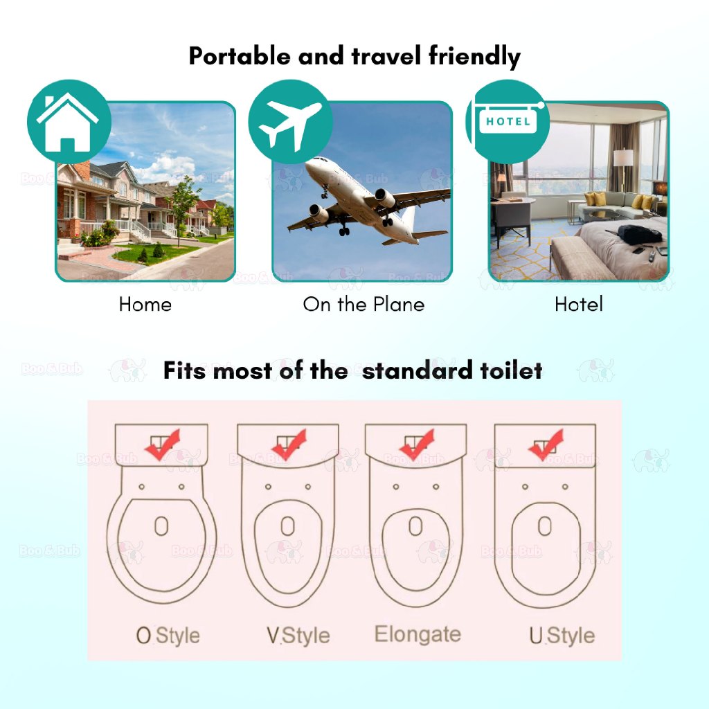 Boo&Bub Foldable Baby Toilet Seat Cover Kids Portable Cute Cartoon Potty Training Toilet Cushion - Boo & Bub