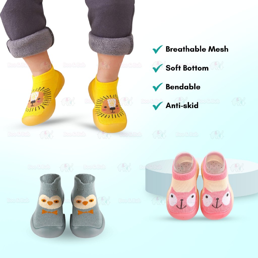 Boo&Bub Toddler Shoes Baby Shoe Socks First Walker Shoes Soft Sole Non-Slip Floor Shoes Knitted Shoes Prewalker Knitted - Boo & Bub