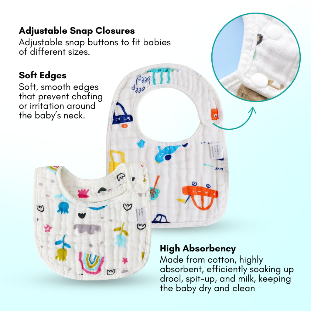 Boo&Bub 8-layer U-shaped Waterproof Saliva Towel Waterproof Bib Baby Cotton Saliva Towel - Boo & Bub