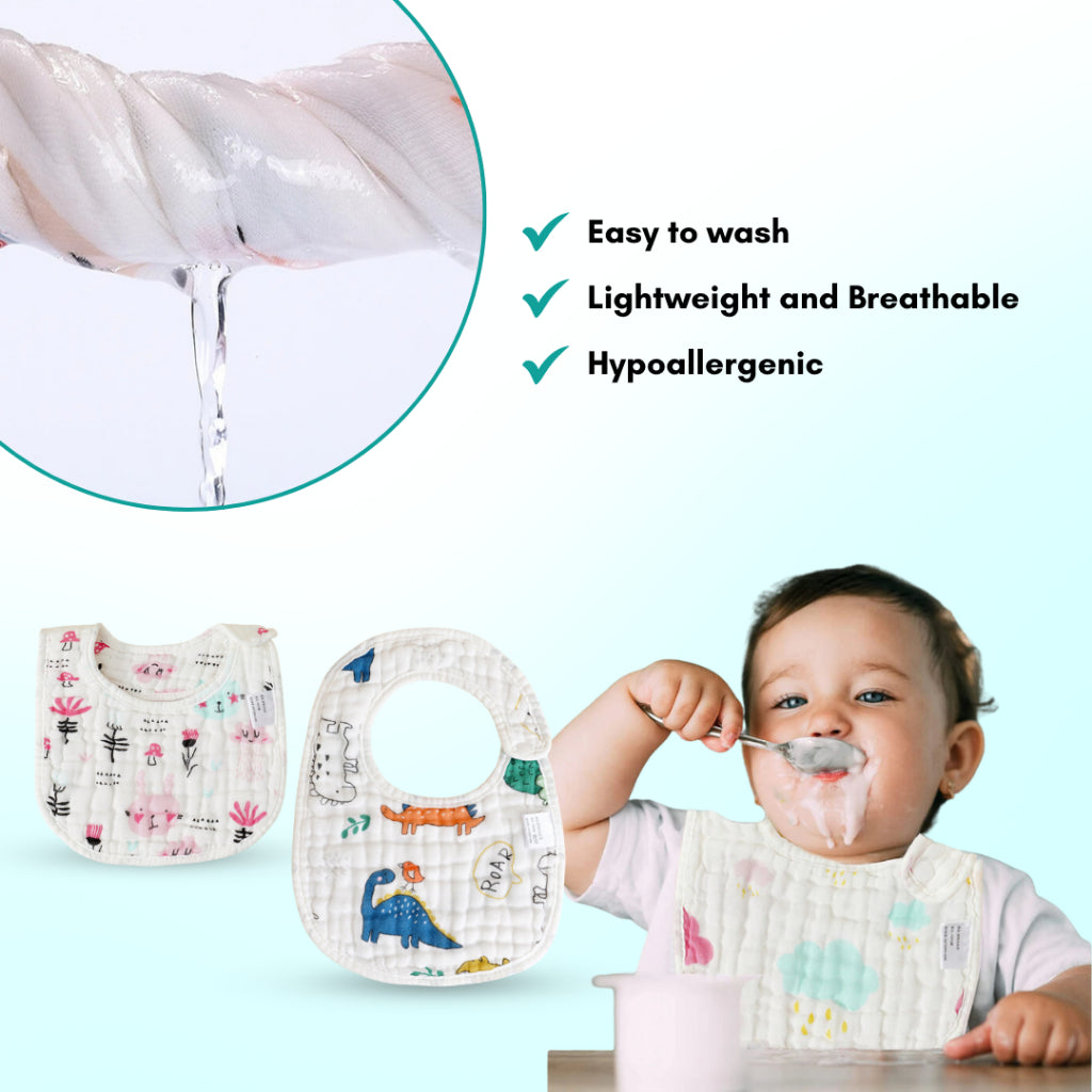 Boo&Bub 8-layer U-shaped Waterproof Saliva Towel Waterproof Bib Baby Cotton Saliva Towel - Boo & Bub