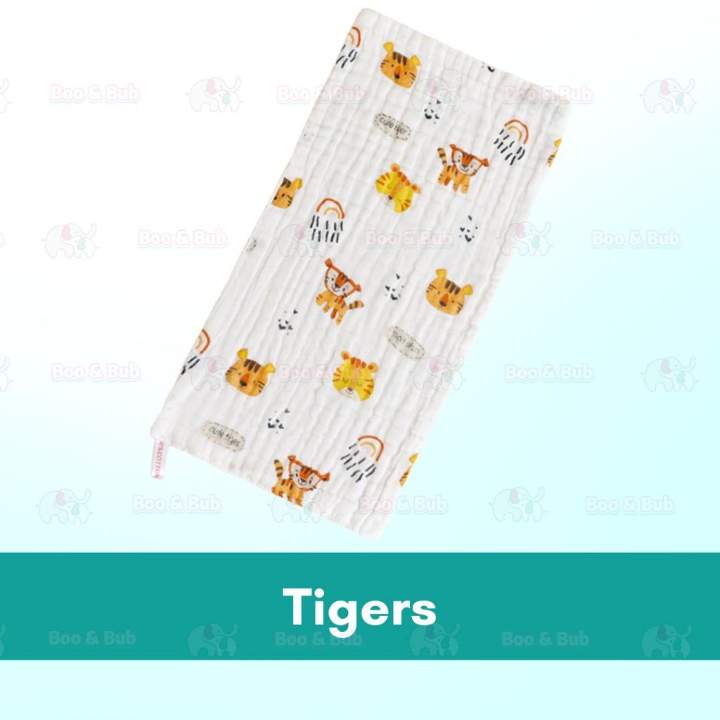 Boo and Bub Baby Burp Towel Cantik Baby Berkualiti High Absorbent High Density 50cmx25cm 6 Layer Sapu Tangan Bayi - Boo & Bub