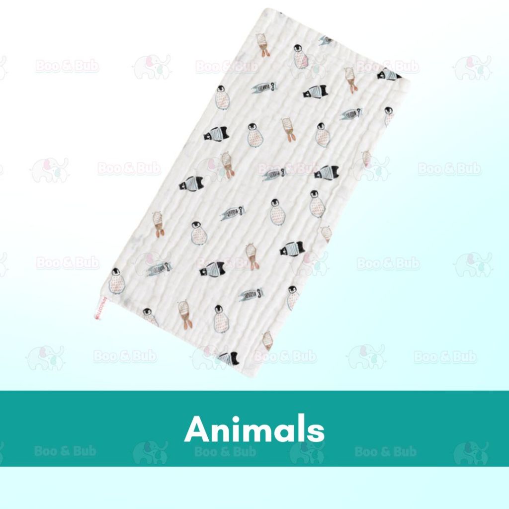 Boo and Bub Baby Burp Towel Cantik Baby Berkualiti High Absorbent High Density 50cmx25cm 6 Layer Sapu Tangan Bayi - Boo & Bub