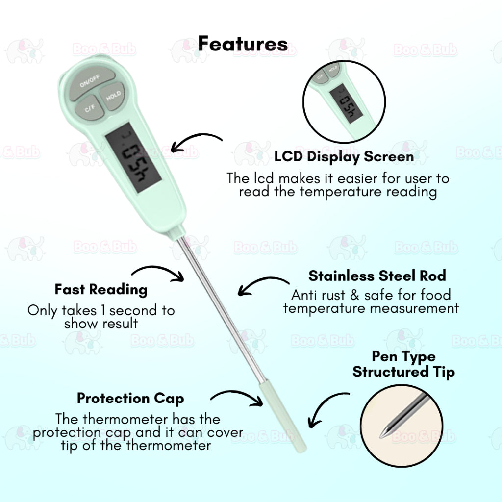 Boo and Bub ReadyStock MISUTA Milk Thermometer Digital Kitchen Thermometer For Milk Meat Cooking Food Electronic Kitchen - Boo & Bub