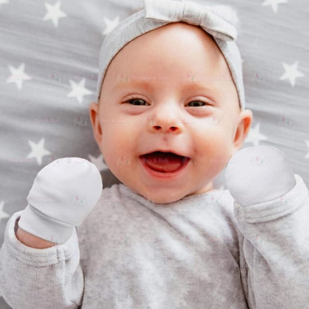 Boo&Bub Newborn Baby Mittens Infant Toddler Gloves No Scratch Mittens Unisex Cotton Gloves for 0-6 Months Baby Boys Girl - Boo & Bub