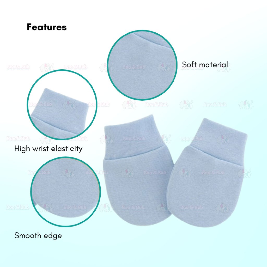 Boo&Bub Newborn Baby Mittens Infant Toddler Gloves No Scratch Mittens Unisex Cotton Gloves for 0-6 Months Baby Boys Girl - Boo & Bub