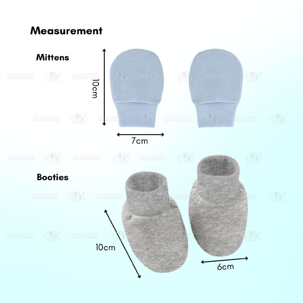 Boo&Bub Newborn Baby Mittens Infant Toddler Gloves No Scratch Mittens Unisex Cotton Gloves for 0-6 Months Baby Boys Girl - Boo & Bub