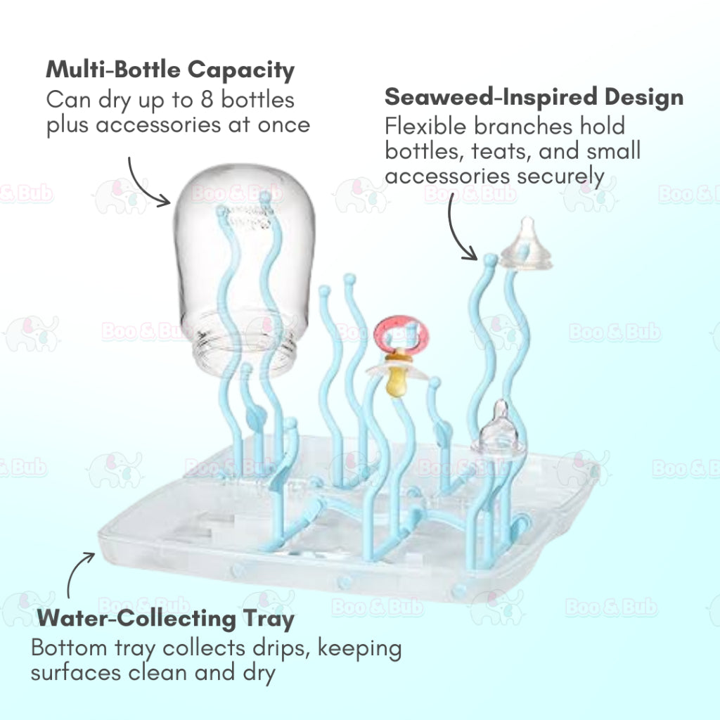 Boo&Bub Foldable Baby Bottle Drying Rack Bottle Stand Pacifier Feeding Bottle Storage Rak Botol Susu Bayi - Boo & Bub