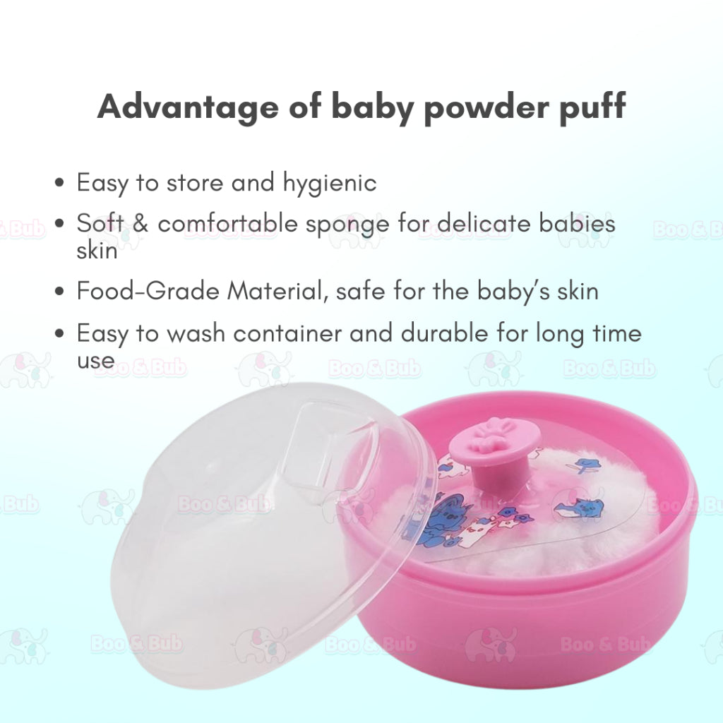 Boo&bub Portable Baby Powder Puff Sponge Container Case Box Baby Powder Case Talcum Powder Puff Bekas Bedak Bayi ε©΄εΏη½θΊ«η²η - Boo & Bub