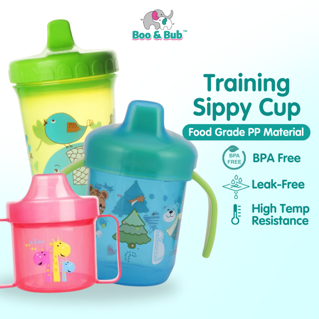 Boo & Bub Baby Sippy Cup with Handle Leakproof BPA Free Botol Latihan Minum 宝宝学饮杯 Toddler Training Cup Botol Air - Boo & Bub