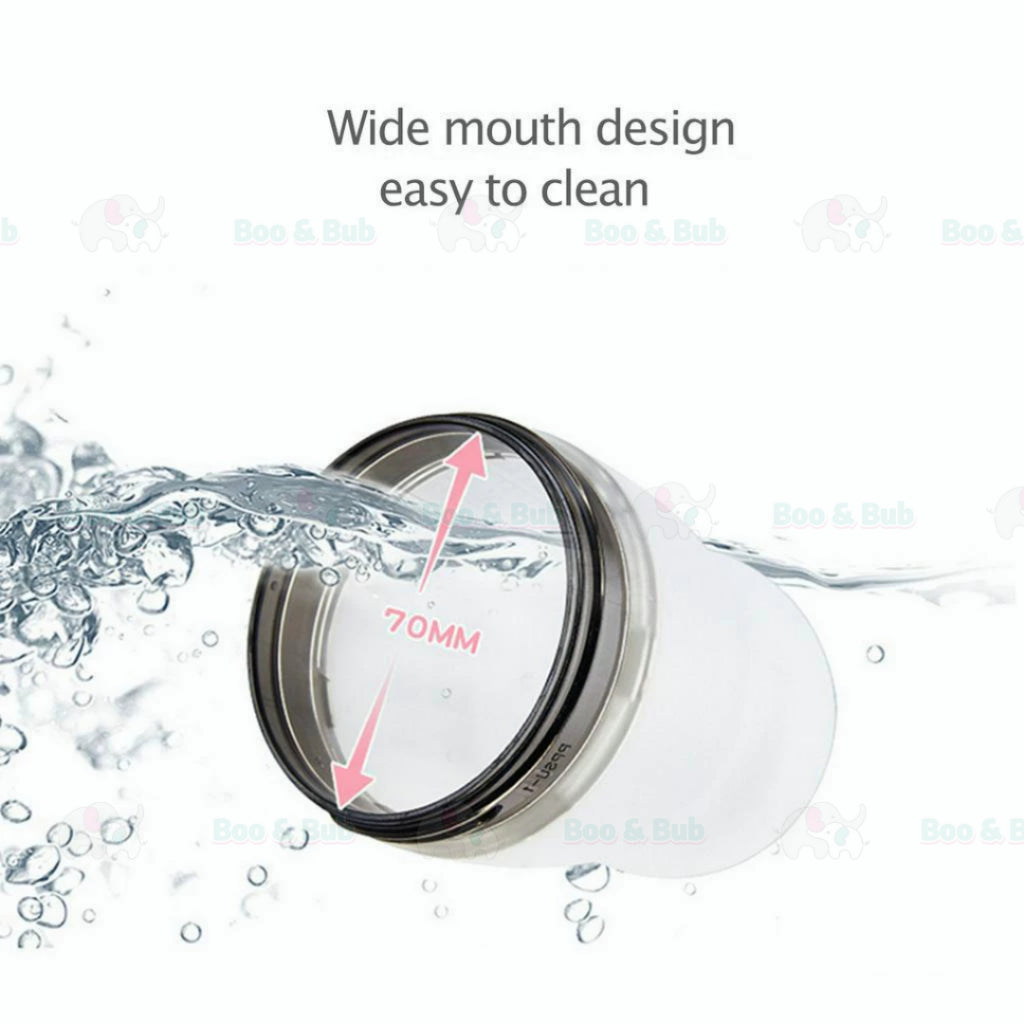 Boo&Bub Silicone Baby Bottle Wide-neck Anti-flatulence Bayi Botol Susu with straw BPA FREE - Boo & Bub