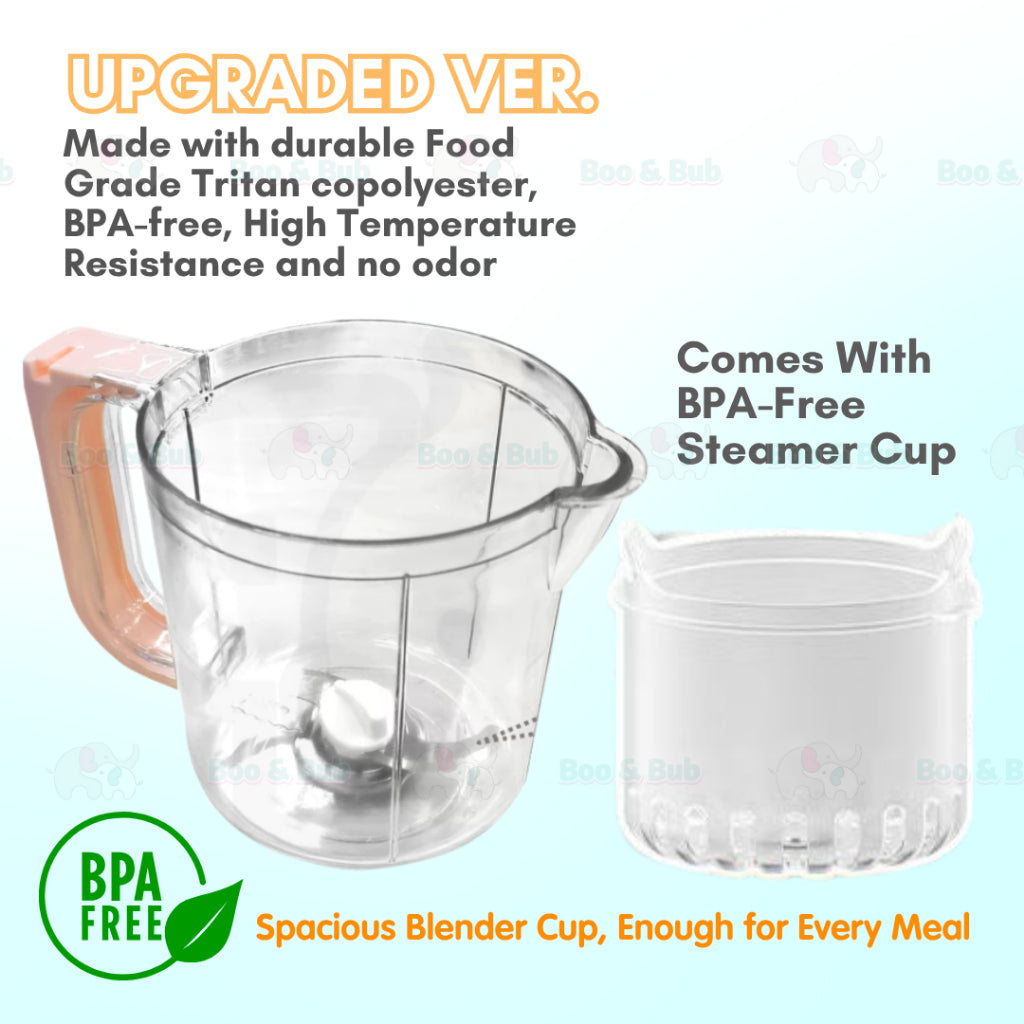 Boo&Bub Baby Food Processor 4 in 1 Baby Food Blender Makanan Baby Blender Baby Food Processor Steamer Mixer Grinder - Boo & Bub