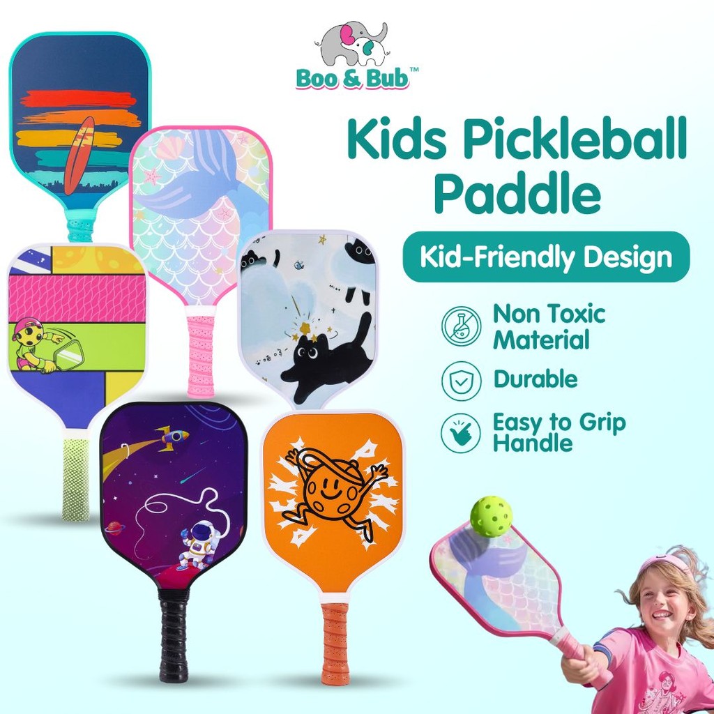 Boo & Bub Kids Pickleball Paddle Glass Fiber Racket for Kids Kid Beginners & Pros - Boo & Bub