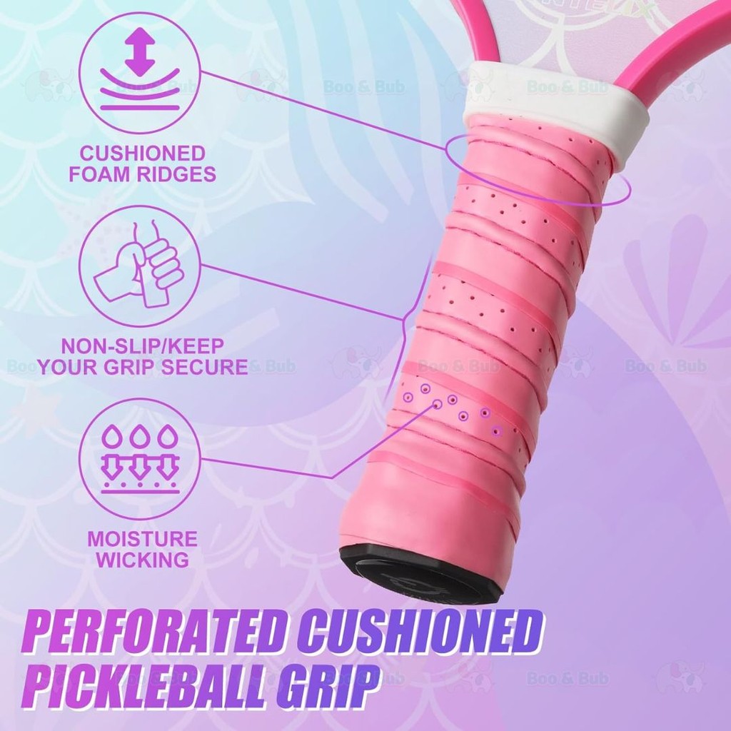 Boo & Bub Kids Pickleball Paddle Glass Fiber Racket for Kids Kid Beginners & Pros - Boo & Bub