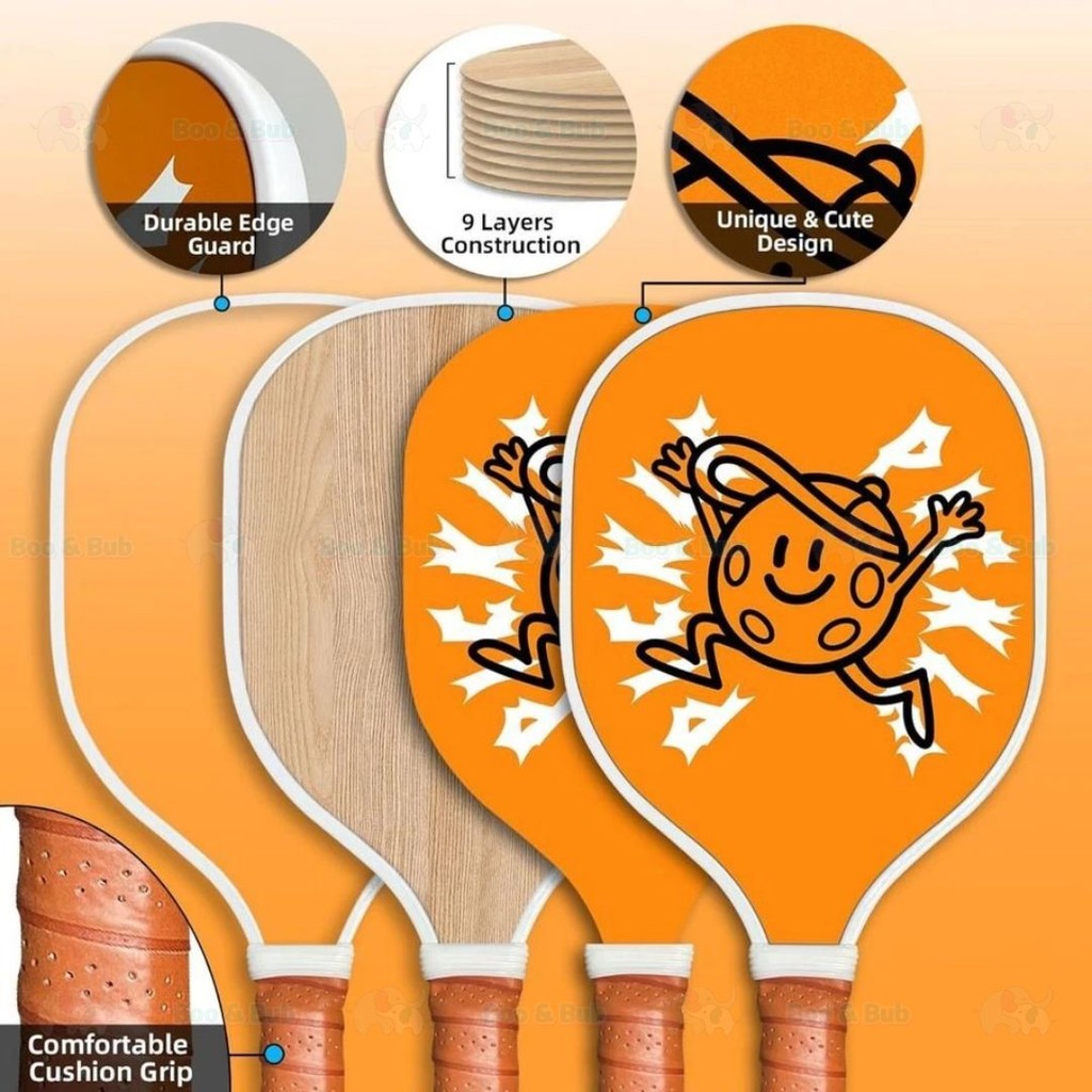 Boo & Bub Kids Pickleball Paddle Glass Fiber Racket for Kids Kid Beginners & Pros - Boo & Bub