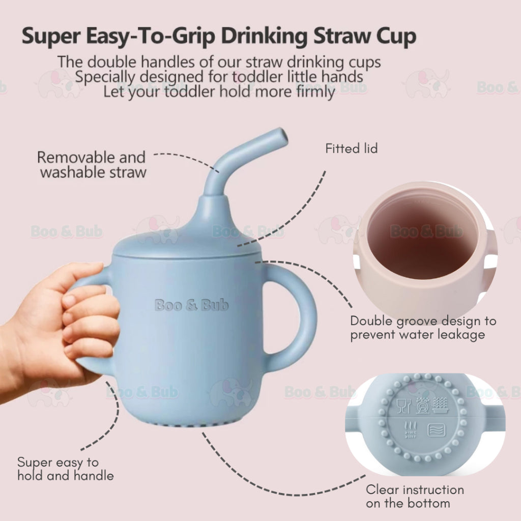 Boo&Bub Baby Stainless Steel Tableware Set 5pcs BPA-Free Silikon Hisap Anti-Tumpah Set Pinggan Mangkuk Bayi 儿童餐具 吸盘防滑 - Boo & Bub