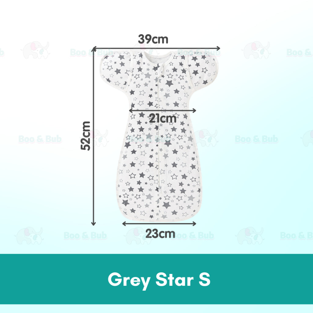 Boo&Bub Zip Swaddle Sleeping Bag Newborn Baby Wrap Cotton Bedung Bayi Bayi Baru Lahir | Bedung Zip Bayi | 婴儿睡袋 包被 拉链款 - Boo & Bub