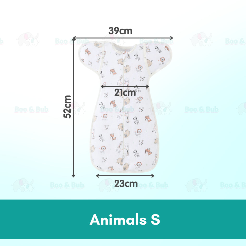 Boo&Bub Zip Swaddle Sleeping Bag Newborn Baby Wrap Cotton Bedung Bayi Bayi Baru Lahir | Bedung Zip Bayi | 婴儿睡袋 包被 拉链款 - Boo & Bub