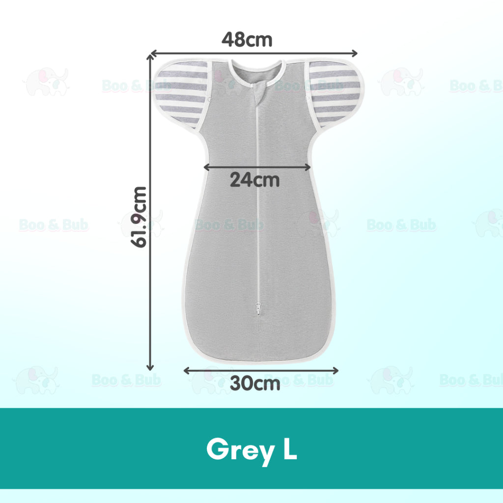 Boo&Bub Zip Swaddle Sleeping Bag Newborn Baby Wrap Cotton Bedung Bayi Bayi Baru Lahir | Bedung Zip Bayi | 婴儿睡袋 包被 拉链款 - Boo & Bub