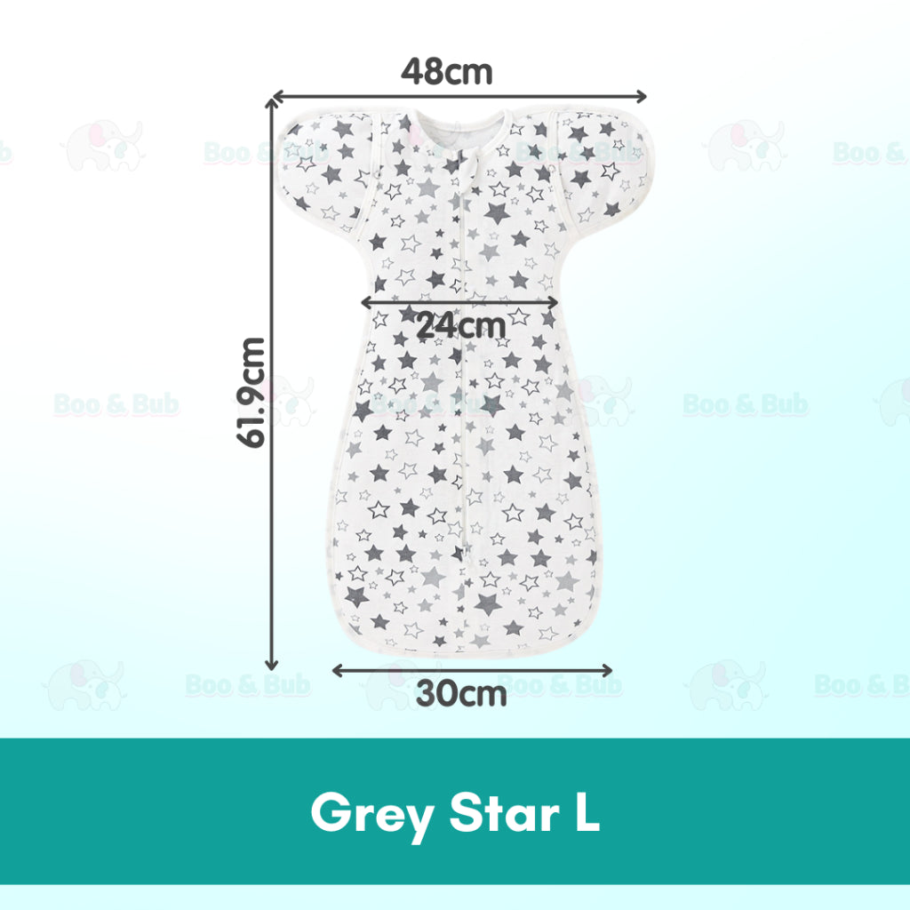 Boo&Bub Zip Swaddle Sleeping Bag Newborn Baby Wrap Cotton Bedung Bayi Bayi Baru Lahir | Bedung Zip Bayi | 婴儿睡袋 包被 拉链款 - Boo & Bub