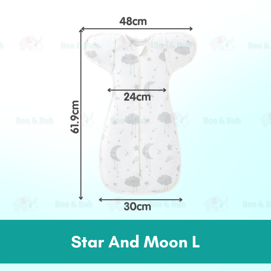 Boo&Bub Zip Swaddle Sleeping Bag Newborn Baby Wrap Cotton Bedung Bayi Bayi Baru Lahir | Bedung Zip Bayi | 婴儿睡袋 包被 拉链款 - Boo & Bub
