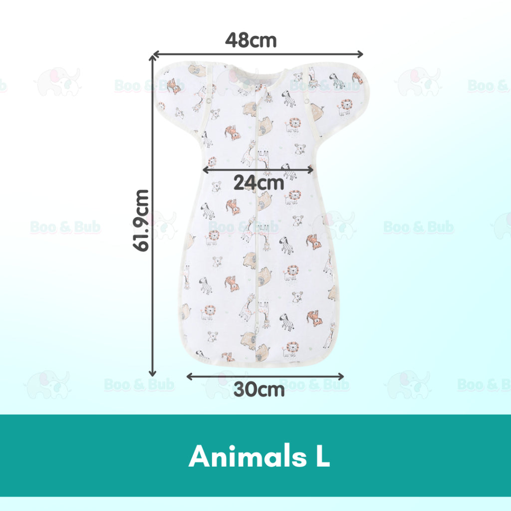Boo&Bub Zip Swaddle Sleeping Bag Newborn Baby Wrap Cotton Bedung Bayi Bayi Baru Lahir | Bedung Zip Bayi | 婴儿睡袋 包被 拉链款 - Boo & Bub