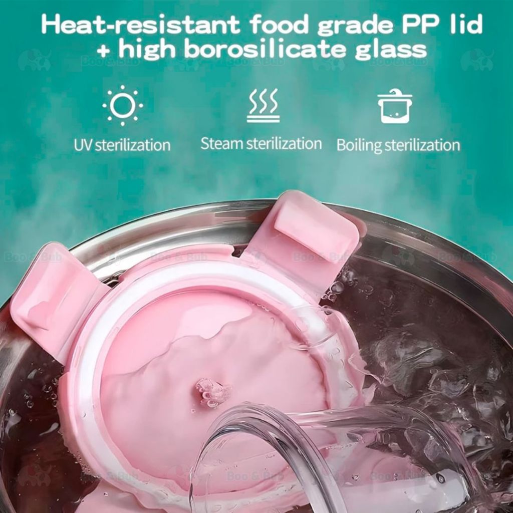 Boo&Bub 170/130ML Glass Baby Food Container Snack Milk Sealed Box Feeding Bowl Container Storage Lead Kotak Makanan - Boo & Bub