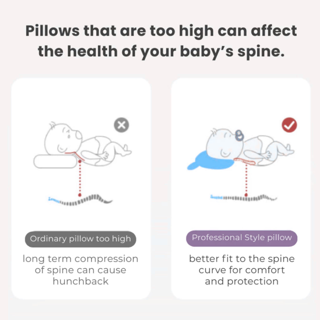 Boo and Bub Baby Pillow Cotton newborn pillow Sleeping Support Prevent Flat Head Anti-roll Support nursing Pillow - Boo & Bub